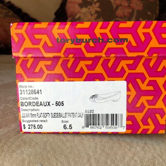 Tory Burch Bordeaux Suede Flats - Picture 6 of 6